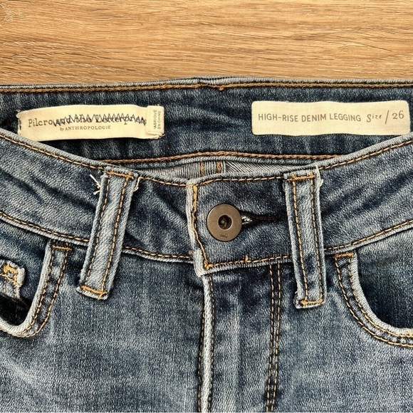 Pilcro and the Letterpress Anthro High Rise Denim Legging Jeans Stretch Size 26 - Picture 7 of 8